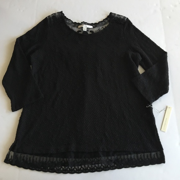 LC Lauren Conrad Sweaters - NWT LC Lauren Conrad Black Textured Sweater Top L